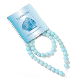 Risyfjew 50PCS 8mm Natural Aquamarine Beads Gemstone Round Loose Beads for Jewelry Making Chakra Crystal Stone Beads for Bracele