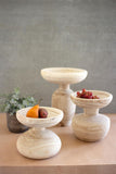 Kalalou Cfan1046 Set Of Three Turned Wooden Pedestals