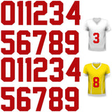 Zonon 22 Pieces Iron on Numbers T Shirt Heat Transfer 0 to 9 Jersey Numbers for Team Uniform Sports(Red,5 Inch)