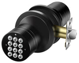 Door Knob with Keypad, Keyless Entry Door Lock, Black Electronic Code Locks Door Knob, Passage Mode, Easy to Install for Home,Of