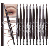 12 Pcs Ultimate Eyebrow Retractable Definer Pencils,Dual-Sided Natural Soft Textured Eyebrow Pencil, for Daily Look Eyebrow Make