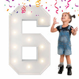 3FT Light Up Numbers Letters, Mosaic Numbers for Balloons, Marquee Light Up Letters, Giant Mosaic Balloon Number 6 for Sweet 16t