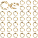 Beebeecraft 1 Box 80Pcs Locking Jump Rings 18K Gold Plated Brass Circle Clasp Ring Connector Open End Jump Rings for Necklace Br