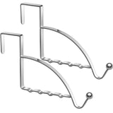 Hotop 2 Pcs Over The Door Hooks Over Door Hanger Sturdy Valet Hooks Mounted Hanging Storage Organizer Rack for Clothes Coats Tow
