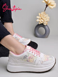 Shoetopia Smart Casual Pink Sneakers For Girls-Eu36,Bronze,3,B0D5HGDP1J