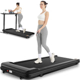 Walking Pad Treadmill - 2.5HP Quiet Under Desk Treadmill with Wide Running Belt, Portable Treadmills for Home/Office Small, LED