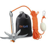 BeGrit Kayak Anchor 3.5lb Folding Marine Anchor Small Boat Anchor for Fishing,Kayak,Paddle Board,Canoe,Jet Ski, with 32.8 ft Anc