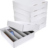 Yexiya 4 Pcs 5000 Count Card Storage Boxes with Divider for Trading and Gaming Cards White Cardboard Holder Collector Organizer