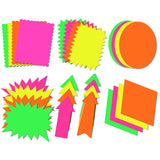 LinQuick Large 9.5x11.5in Neon Poster Board Cutouts,Burst Star Garage Sale Yard Sale Sign,Paper Signs for Science Fair Projects