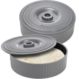 Covzoe 2 Pack Tortilla Warmer, 8.5 x 2.5 Inch Tortilla Server with Lid, Taco Holder for Party, Pancake Keeper Perfect for Keepin