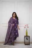 Gosriki Women'S Rayon Viscose Straight Printed Kurta With Pant & Dupatta (Kanisha Purple-Gs_L_Purple_Large),Purple,,B0F8ZVHF9Y