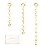 Gold Necklace Extenders,14K Gold Chain Extenders with Round Clasp, Durable Plated Solid Brass Necklace Bracelet Anklet Extension