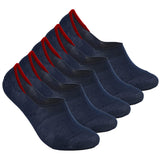 Xjarvis Premium 5 Pairs No Show Low Cut Loafer Socks For Men & Women Non Slip With Combed Cotton Socks For Sports Running & Hiking Pack Of 5 Navy (Free Size),Peach,4,B0B4G49ZC5