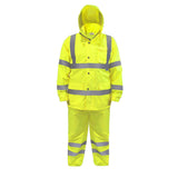 JORESTECH Safety Rain Set/Jacket Reflective High Visibility Yellow JK03 / Pants Lime ANSI 150D Heavy Duty PANTS03 (2XLarge)