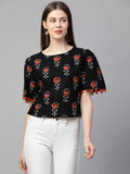 Anni Designer Women'S Cotton Regular Top (Tp-Cot-10165-Black_S_Black_Small),Black,S,Cotton,Regular,
