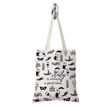 Italy Travel Gift Bag - Is Always A Good Idea - Zipper Pouch Makeup Bag (White Tote)