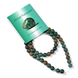 Risyfjew 50PCS 8mm Natural African Turquoise Beads Gemstone Round Loose Beads for Jewelry Making Chakra Crystal Stone Beads for