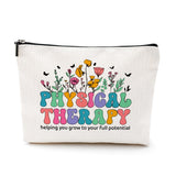 Physical Therapy Gifts Physical Therapist Gifts Makeup Bag Occupational Therapy Gifts Inspirational Retro Flower PT Gifts Office