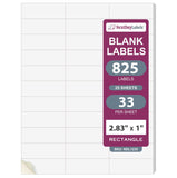 NextDayLabels 2.83x1 Inch Rectangle Stickers White Blank Labels for Laser Inkjet Printer - 33 Per Sheet Self-Adhesive Address Ma