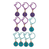 Merishopp 10X Knitting Stitch Markers Crafts Lightweight Multifunction Crochet Markers Violet And Green