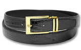 Biagio Croc Embossed BLACK Mens Bonded Leather Belt GoldTone Buckle sz 40