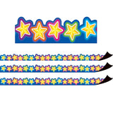 Magnetic Borders, Neon Stars, 24 Feet Per Pack, 3 Packs