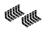 QCAA Angle Bracket Corner Brace Durable Thicker Steel Construction, Black, 2x2x5/8 x1.8 mm, Made in Taiwan, 12 Pack