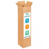 IDL Packaging B-4418-10 Tall Corrugated Shipping Boxes 4L x 4 W x 18H (Pack of 10) - Excellent Choice of Strong Packing Boxes