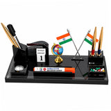 IGNOTO Ignoto Acrylic Flag Design Pen Stand for Office and Study Table, Stationary, Brown