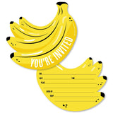 Big Dot of Happiness Lets Go Bananas Shaped FillIn Tropical Party Invitation Cards with Envelopes Set of 12