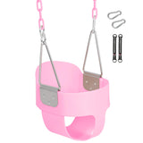 Toddler Swing Seat with Coated Chains, Heavy Duty Kids High Back Bucket Swings with Tree Straps and Hooks for Outdoor, Playgroun