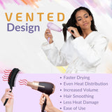 INATEKPRO Curved Vented Boar Bristle Detangler Brush - WHITE | MEDIUM