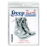 Deep Red Stamps Combat Boots Rubber Stamp 3 x 3 inches