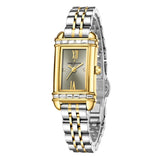 Daniel Hechter Paris Louvre Collection Square Dial Watch For Women With Roman Indices And Stainless Steel Strap-Dhw2006 (Two Ton