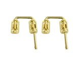 QCAA Sliding Door Loop Lock, Child Safe & Home Security, for Patio French Door, 2, Brass Plated, Made in Taiwan, 2 Pack