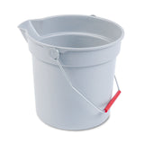 Rubbermaid Commercial Products Brute HeavyDuty Round Bucket, 10Quart, Gray, CorrosiveResistant Pail with Handle for Cleaning/