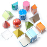 Faccito 12 Pcs 12 Styles 2D & 3D Geometric Solids Math Manipulatives