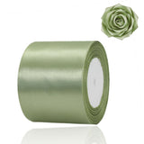 Sage Green Ribbon 3 Inch - 25 Yards Dusty Sage Satin Ribbon for Wedding Invitations Cards, Flower Bouquets, Scrapbookings, DIY E