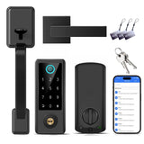 BEBASIA Fingerprint Door Lock for Front Door with Handle Set, App Control, Smart Keyless Entry Digital Electronic Keypad Touchsc