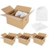 AmazingSpark 4 Pack Kitchen Moving Box Kit with Handle Hole, 20 x 15 x 12 Inch Dish Glassware Packing Box Dish Containers Suppli