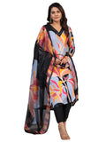 Gosriki Women'S Rayon Blend Printed Straight Kurta With Pant & Dupatta (Khissu Black-Gs_M_Black_Medium),Black,,B0CXPGRZYW