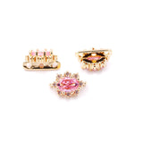 Malahill Cubic Zirconia Spacer Beads for Jewelry Making 12.5 * 9mm 10 Pieces 14k Gold-Pink