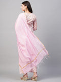 Anni Designer Women'S Cotton Blend Printed Straight Kurta With Palazzos & Dupatta (Ghost-Off-Pink_Xxl_Pink_Xx-Large),Pink,2XL,Cotton Blend,Regular,Dupatta