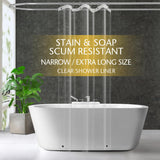 ZEMAHOME Narrow Long Clear Plastic Shower Curtain Liner, 36x84 Inch Thin Lightweight Transparent Plastic Bathroom Shower Showroo