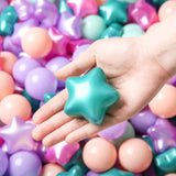 TRENDPLAY Star Ball Pit Balls for Toddlers - 100 Count Star Balls Different Shapes, Non-Toxic Plastic Balls for Safe Play, Boys