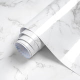 Dimoon 15.7''x393'' Marble Peel and Stick Wallpaper White Granite Contact Paper for Countertops Waterproof Kitchen New Environme