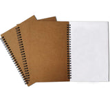 Twinkle Spiral Journal, 3Pack Spiral Notebooks, Thick Blank Paper 120 Pages Sketchbook, Notepad&Daily Planners (Khaki)