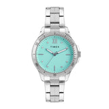 Timex Analog Watch For Women With Blue Dial & Silver Stainless Steel Bracelet Band - Water Resistant Women'S Wrist Watches -Twel