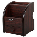 PALJJI HANDICRAFTS Polished MultiFunctional Wooden Desk Organiser, Pen Stand/Pencil Stand with Drawer, Stationery Stand for Off