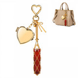 Indiana Y2K Metal Lipstick Holder With Touch Up Mirror, Golden HeartShaped Clasp Design Portable Makeup Lipstick Balm Organizer